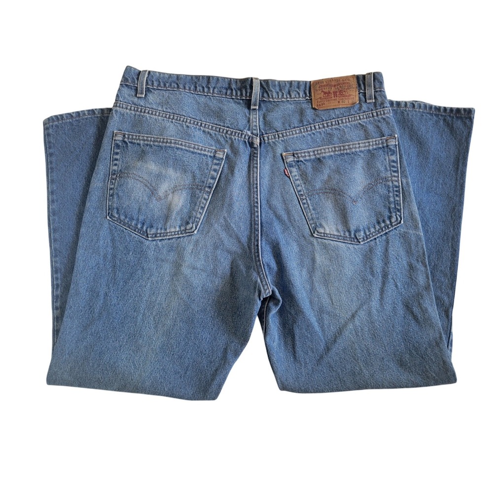 Vintage 80s Levis 517 Bootcut Jeans USA Made 40x30 Med Wash Denim Men